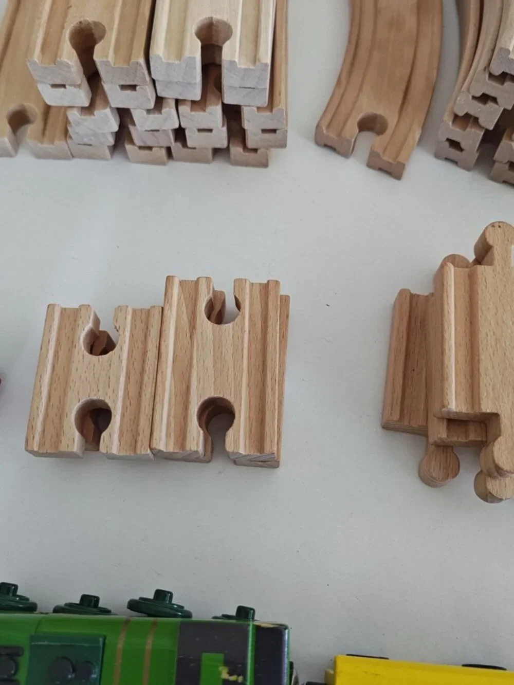 Wooden Train Railway Set 64 Pieces Brio-Compatible Track Train and extras